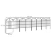 Outsunny Metal Decorative Outdoor Picket Fence Panels Set of 8, Black