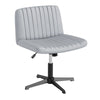 Criss Cross Chair No Wheels with Soft-Padded Wide Seat and Adjustable Height-Grey