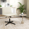 Criss Cross Legged Chair No Wheels 120° Rocking Adjustable Height-Beige