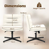 Criss Cross Legged Chair with Adjustable Height for Bedroom-Off White