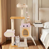 Cute Cat Tree for Indoor Kittens with Plush Perch-Yellow