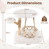 Cute Solid Wood Cat Tree Natural Branch Modern Kitten Tower-White