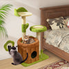 Cute Cat Tree for Adult Cats Indoor Pet Jungle Activity Center-Green
