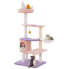 Multi-level Cute Cat Tree with Sisal Covered Scratching Posts and Condo-Purple