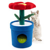 Cute Cat Tree for Indoor Cats with Flower Padded Perch and Planter Condo-Red