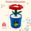 Cute Cat Tree for Indoor Cats with Flower Padded Perch and Planter Condo-Red