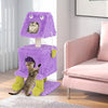 Cute Monster-Themed Cat Tower with 2 Private Condos and Soft Long Plush-Purple