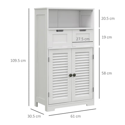 kleankin Three-Part Bathroom Storage Unit in White
