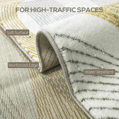 HOMCOM Modern Area Rug in Cream White