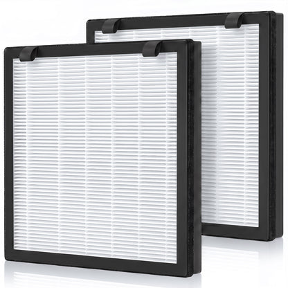 HOMCOM H13 True HEPA Replacement Filter for Air Purifier (Model 823-096), Activated Carbon Filter for Smoke, Pet Odour, 2 Pack