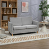 HOMCOM Compact Loveseat Sofa, Modern 2 Seater Sofa for Living Room with Wood Legs and Armrests, Light Grey