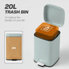 HOMCOM 20L Modern Boxy Metal Home Kitchen Bin - Light Green
