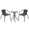 Outsunny 3 Pieces Rattan Bistro Set - Black