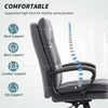 HOMCOM Double Padded Linen-Look Office Chair - Charcoal Grey