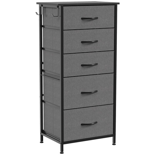 HOMCOM Chest of Drawers in Charcoal Grey