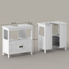 kleankin Pedestal Under Sink Cabinet with Double Doors, Modern Bathroom Vanity Storage Unit with Shelves, White