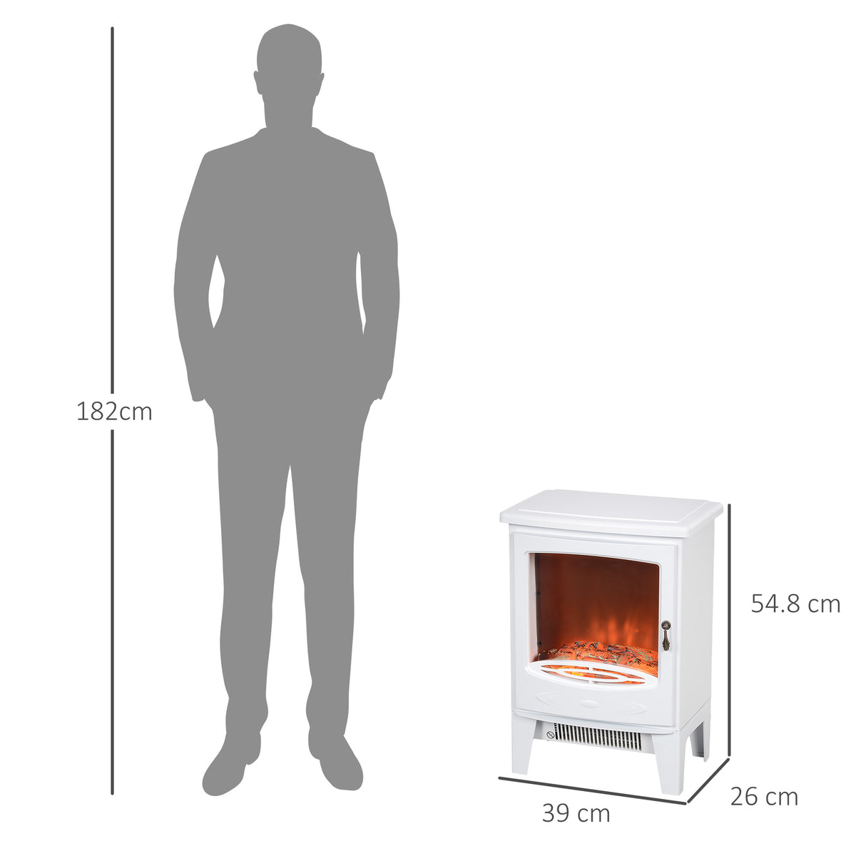 HOMCOM Electric Fireplace Stove in White