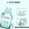 HOMCOM Cat Ear and Paw Reclining Office Chair, with Footrest - Light Blue/White