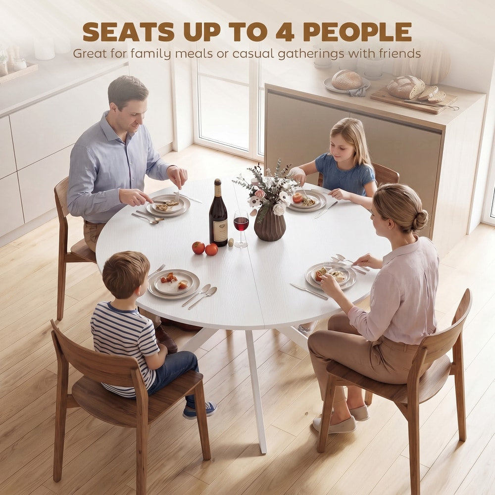 HOMCOM Dining Table for 4 in White