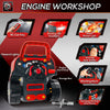 HOMCOM Kids Truck Engine Toy Set, Toddler Educational Car Service Station Playset, Take Apart Workshop, w/ RC Car Key, Steering wheel, Horn, Light, for 3-5 Years Old Red