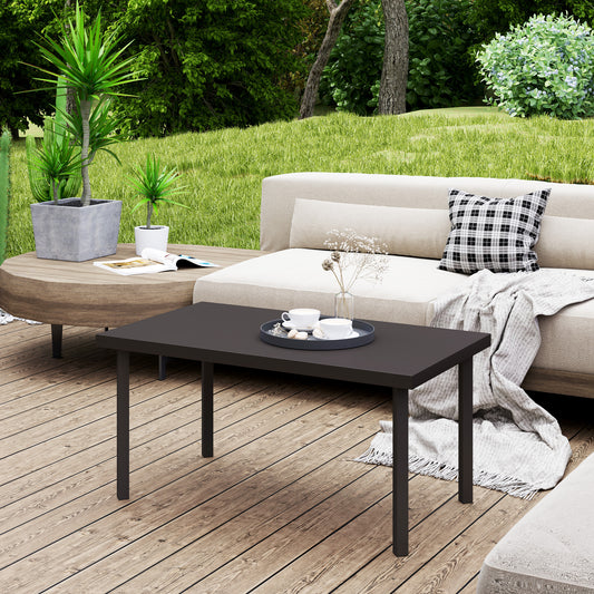 Outsunny Metal Garden Coffee Table in Brown