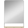 HOMCOM Wall Mirror with Wood Shelf - Black