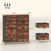 HOMCOM Chest of Ten Fabric Drawers - Rustic Brown