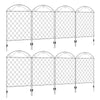Outsunny Decorative Garden Fencing, 43in x 23ft Outdoor Picket Fence Panels, 8PCs Rustproof Metal Wire Landscape Flower Bed Border Edging Animal Barrier, Black
