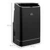 HOMCOM 14000 BTU Mobile Air Conditioner, 35mÂ², Smart Home WiFi, with Dehumidifier, Fan, 24H Timer, Window Kit, Black