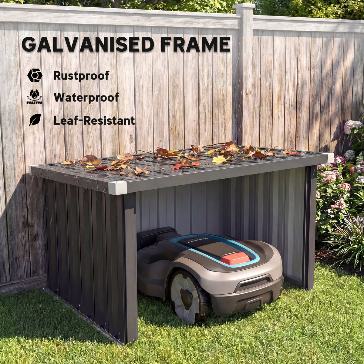 Outsunny Robot Mower Garage in Dark Grey