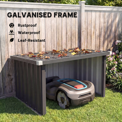 Outsunny Robot Mower Garage in Dark Grey