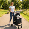 PawHut Dog Stroller, 3 in 1 Foldable Pet Stroller for Small Puppy Cat with Detachable Travel Carrier, Storage Basket, Black