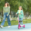 AIYAPLAY Foldable Kids Scooter with Adjustable Handlebar, 200mm Big Wheel, Rear Fender Brake, for Ages 6-12 Years, Pink