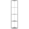 HOMCOM RGB LED Floor Lamp with Shelves, 5-Tier Dimmable Standing Lamp with Adjustable Brightness and Remote Control, Modern Corner Display Shelf Unit for Living Room Bedroom Office, Grey