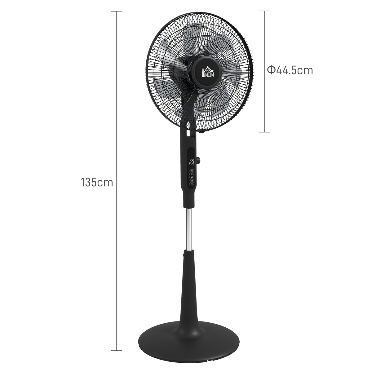 HOMCOM Three Mode Pedestal Fan in Black