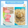 PawHut Hamster Cage w/ Water Bottle, Exercise Wheel, Tubes, Ramps - Light Blue