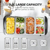 HOMCOM 5 Tray Electric Food Warmer Buffet Server with Warming Plate, Cool Touch Handles, Adjustable Temperature, 300W, 3 x 2.4L and 2 x 1L Pans