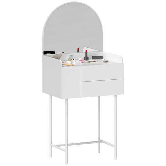 HOMCOM Three Drawer Compact Dressing Table - White