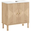 HOMCOM Under Sink Bathroom Cabinet for Basin without or with Pedestal - Oak