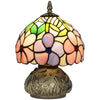 HOMCOM Tiffany-Style Table Lamp with Sculpted Dragonfly Base, Handcrafted Antique Stained Glass Bedside Lamp for Living Room and Bedroom, E27 Socket, Pink