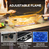 Outsunny 50,000 BTU Gas Fire Pit Table with Cover and Glass Screen - Dark Grey
