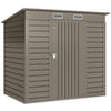 Outsunny 4 x 6ft Galvanised Metal Garden Shed, with Locking Door - Grey