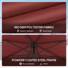 Outsunny 3 m Overhanging Cantilever Parasol, with Cross Base - Wine Red