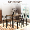 HOMCOM Five-Piece Minimal Dining Set - Oak-Effect/Black