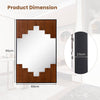 Decorative Rectangle Wall Mirror with Piano Key-Shaped Frame-Black