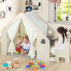 Indoor Playhouse with Storage Bin and Floor Mat for Toddlers-Natural