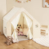 Indoor Playhouse with Storage Bin and Floor Mat for Toddlers-Natural