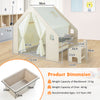 Indoor Playhouse with Storage Bin and Floor Mat for Toddlers-Natural