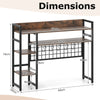 Desktop Bookshelf with 4 Open Storage Shelves for Computer Monitor Up to 32 Inch-Rustic Brown