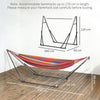 Outsunny Foldable Hammock Stand, Portable Hammock with Metal Frame, 2 in 1 Hammock Net Stand, Clothes Drying Rack, Load Capacity 120kg, for Patio, Garden, Yard, Black